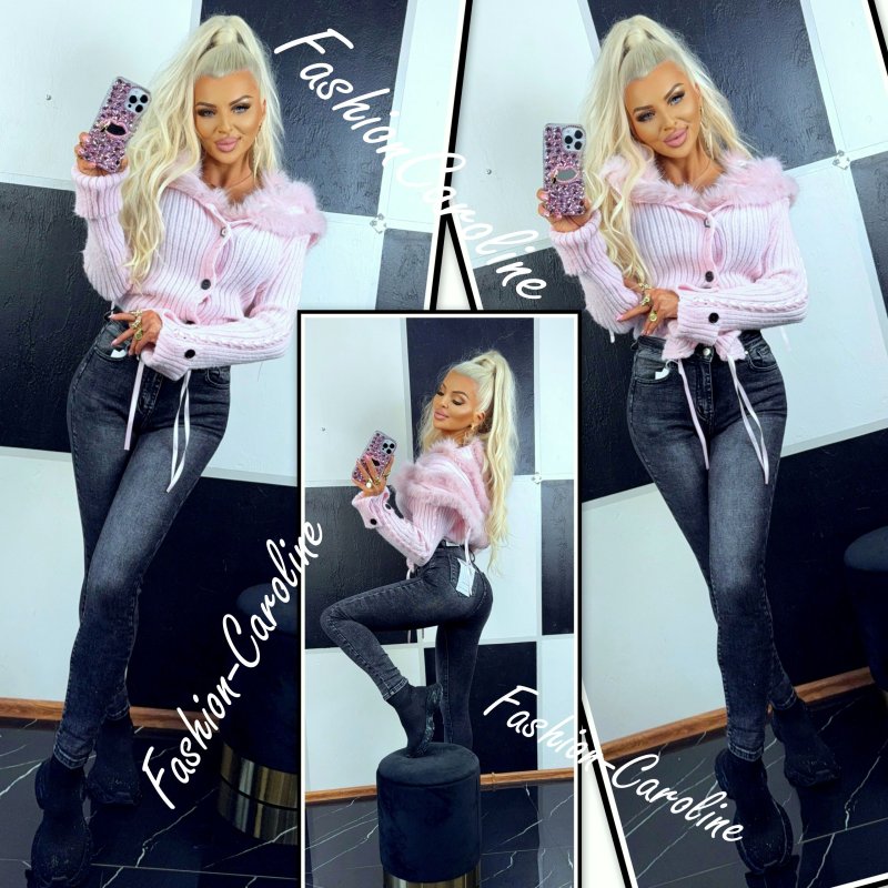 Spodnie jeans czarne cieniowane, wysoki stan	 XS, S, M, L, XL  B483